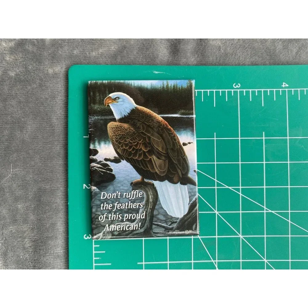 EAGLE PORTRAIT VTG Daniel Renn Pierce Birthday Greeting Card Magnet Leanin' Tree